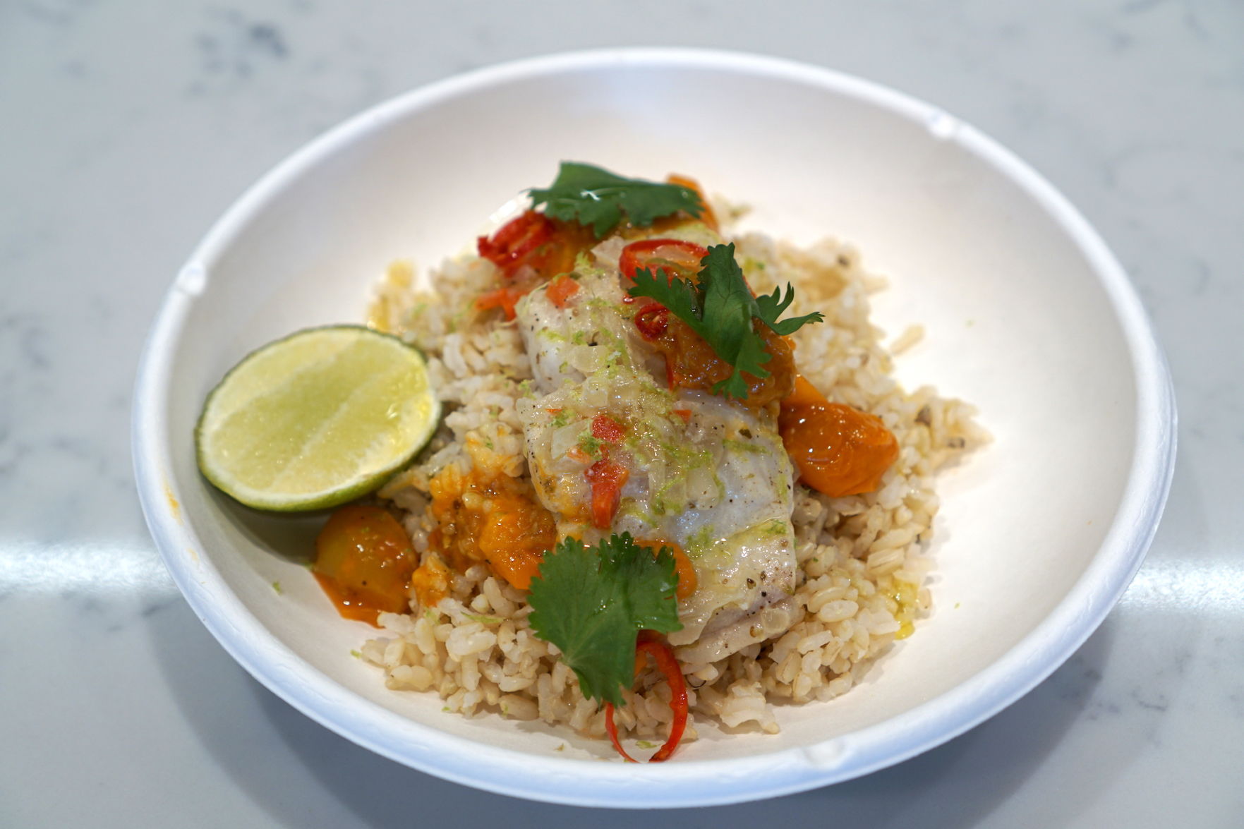 pescado en coco